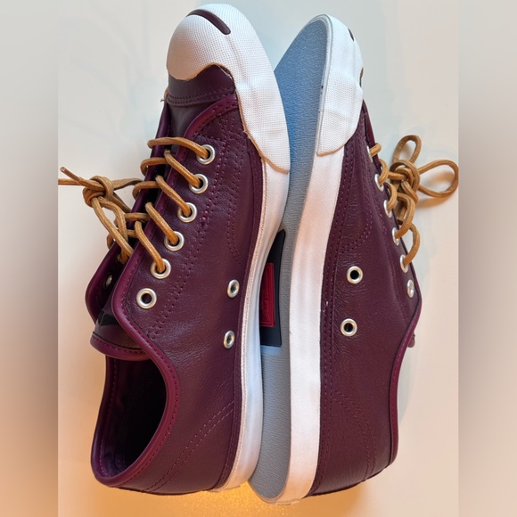 Converse, Jack Purcell, Leather Maroon &White Women’s 7, Men’s 5 Sneakers,No box - Picture 12 of 13